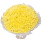 Букет из 101 желтой кустовой хризантемы